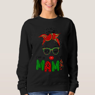 One In A Melon Mama Messy Bun Watermelon Summer Vi Sweatshirt