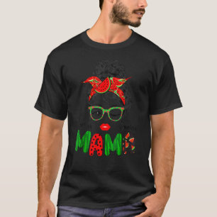 One In A Melon Mama Messy Bun Watermelon Summer Vi T-Shirt