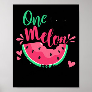 One In A Melon Mummy Summer Birthday Party Matchin Poster