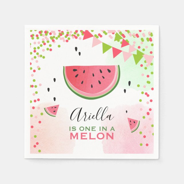 One in a melon Paper Napkins Summer Watermelon (Front)