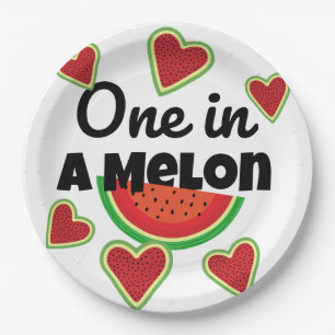 One in a Melon Paper Plate for Summer Party