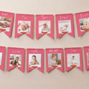 One in a Melon Photo Banner First Birthday Banner