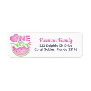 One in a Melon Pink Watermelon Address Label