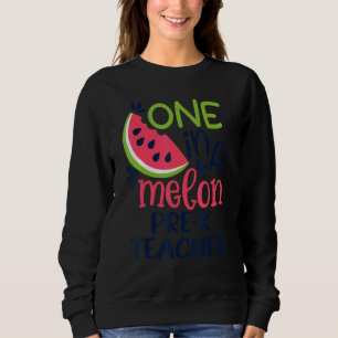 One In A Melon Pre K Teacher Hello Summer Sweatshirt