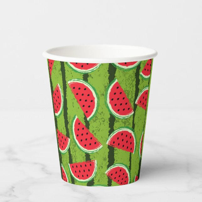 ONE in a Melon Red & Green Watermelon Paper Cups (Front)