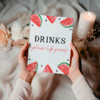 One In A Melon Sign Watermelon Drinks Sign