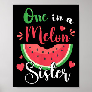 One In A Melon Sister Summer Birthday Party Matchi Poster