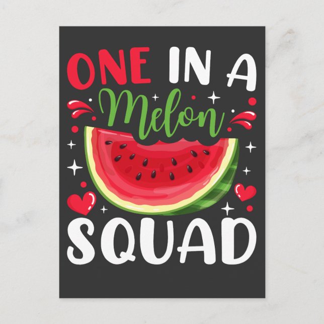 One in a Melon Squad B-Day Party Postcard (Front)