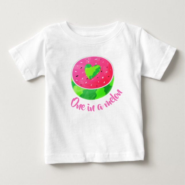 One in a Melon Sweet Summer Watermelon Baby T-Shirt (Front)