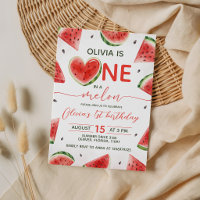 One in a Melon Watermelon 1st Birthday Invite