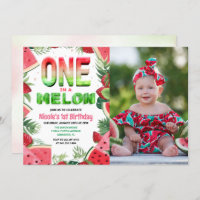 One in a Melon Watermelon 1st Birthday Photo