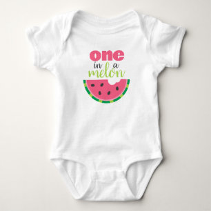 One in a Melon Watermelon Baby Girl's 1st Birthday Bodysuit
