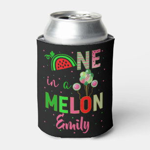 One in a Melon Watermelon Birthday Girl Matching  Can Cooler