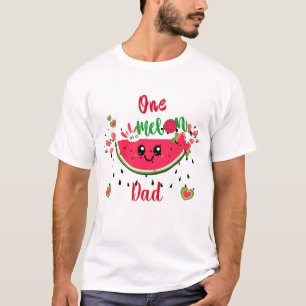 One In A Melon Watermelon Birthday Party Dad  T-Shirt