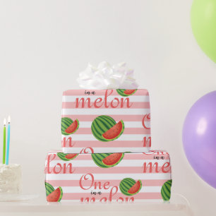 One In A Melon Watermelon Birthday Party Wrapping Paper