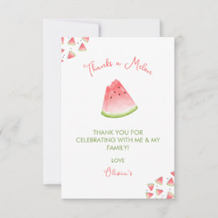 One in a Melon Watermelon Birthday Thank You Card