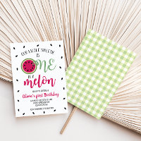 One in a Melon Watermelon First Birthday Invitatio