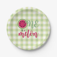 One in a Melon Watermelon First Birthday Paper Pla