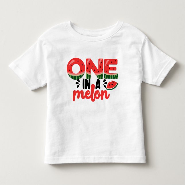 One in a Melon Watermelon First Birthday Toddler T-Shirt (Front)