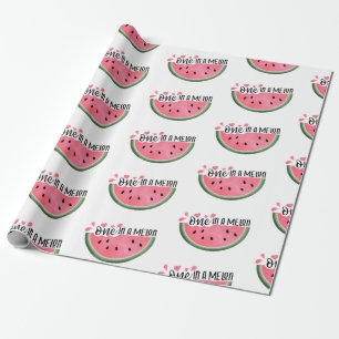 One In A Melon Watermelon Personalised Birthday Wrapping Paper