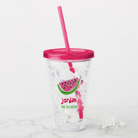 One In a Melon Watermelon Personalised Name Pink
