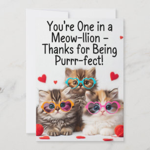 One in a Meow-llion Purr-fect Teacher Card