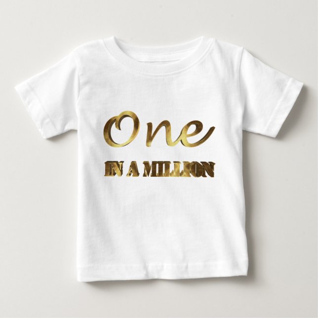 One in a million Elegant Gold Brown Typography Baby T-Shirt (Front)