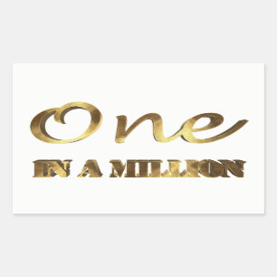 One in a million Elegant Gold Brown Typography Rectangular Sticker