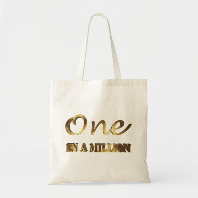 One in a million Elegant Gold Brown Typography Tote Bag (Front)