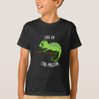 One In Cha-Million Funny Chameleon Pun Dark BG