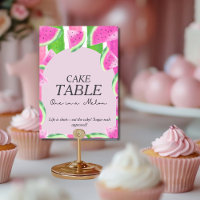 One in Melon CAKE TABLE Pink Watermelon  Sign