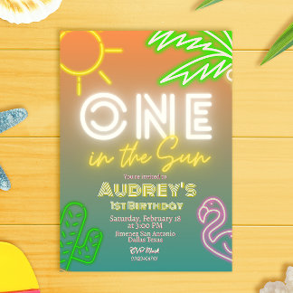 One in the Sun - 1st Birthday Invitation