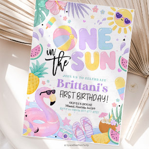 One In The Sun 1st Birthday Party Invitation
