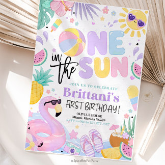One In The Sun 1st Birthday Party Invitation