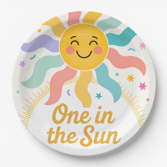 One in the Sun Birthday Plates (Front)