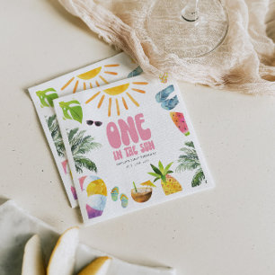 One in the Sun Girl 1st Birthday Party Napkin