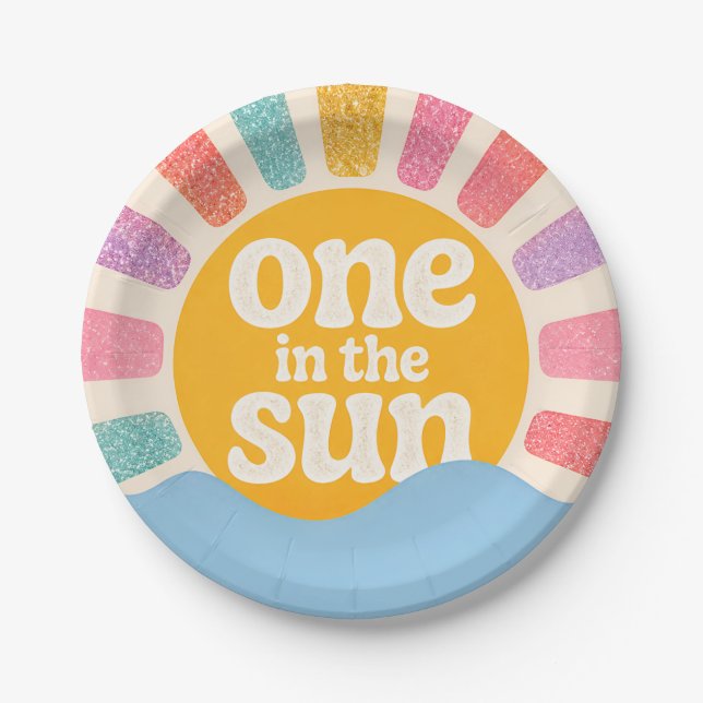 One in the Sun Plates 1st Birthday (Front)