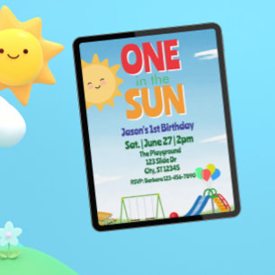 One in the Sun, Playground 1st Birthday Invitation