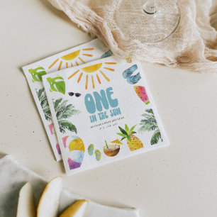 One in the Sun Pool Birthday Party Napkin