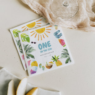 ONE in the Sun Pool Party Napkin