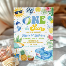 One In The Sun Pool Party Summer Birthday