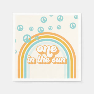 One in the Sun Retro Boy 1st Birthday Napkin