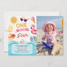One In The Sun Summer Pool Birthday Party Photo