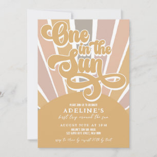 One In The Sun Sunshine 1st Birthday Boho Rainbow Invitation