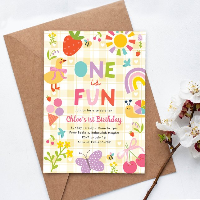 One is Fun Birthday Invite, First Birthday Party Invitation (Creator Uploaded)