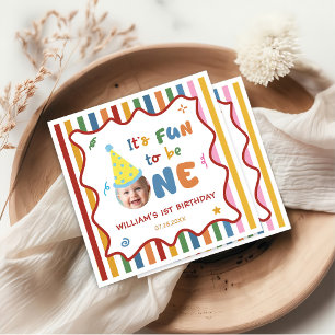 One is Fun Hat Birthday Party Napkins