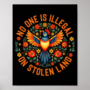 One is illegal on stolen land native american men poster