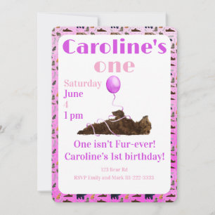 One isn’t fur-ever 1st Birthday Invitation