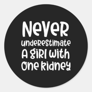 One Kidney Disease Awareness Girl Donor Transplant Classic Round Sticker