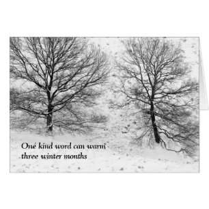 One kind word can warm